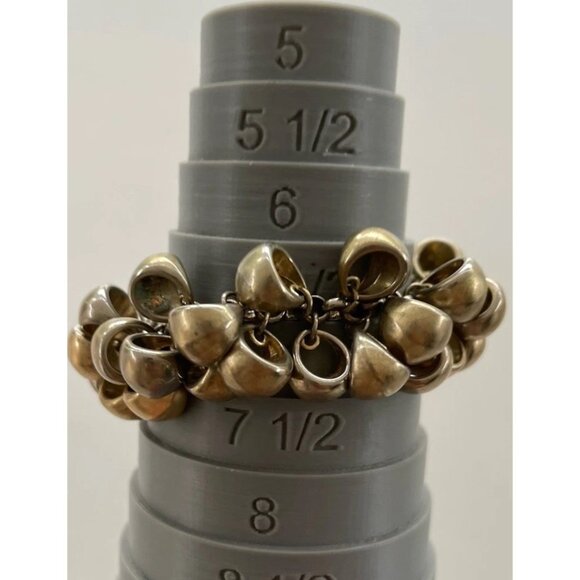 Vintage Lia Sophia Bracelet CHA CHA CHA Chunky Brushed Gold Tone Links Sz 7” - Picture 5 of 14